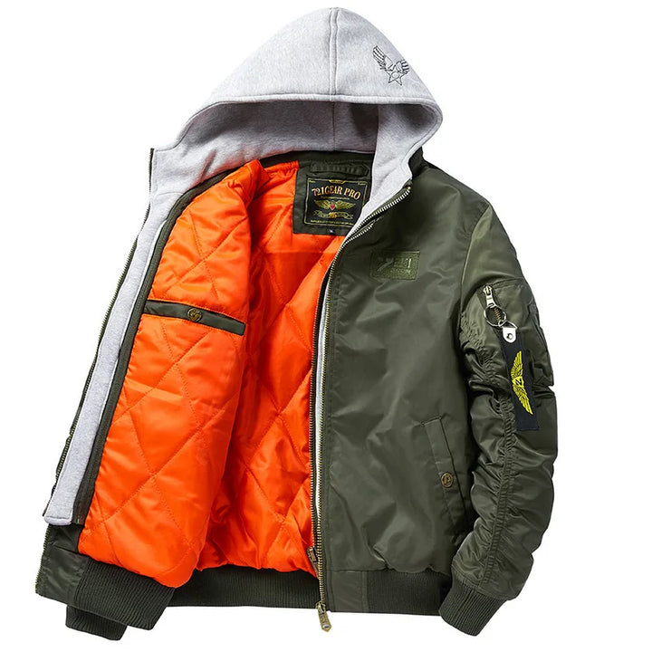 2-in-1 Hooded Flight Jacket