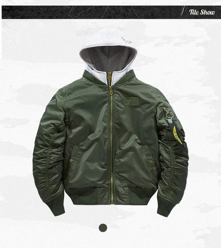 2-in-1 Hooded Flight Jacket