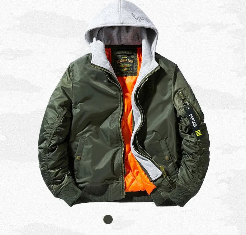 2-in-1 Hooded Flight Jacket