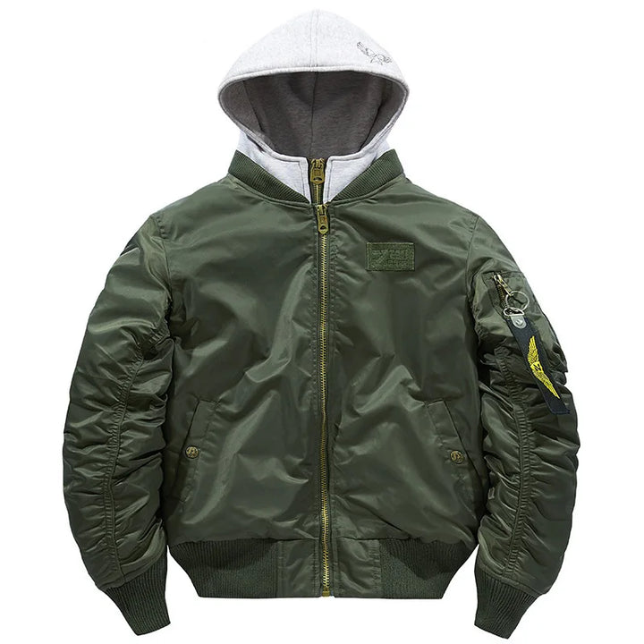 2-in-1 Hooded Flight Jacket