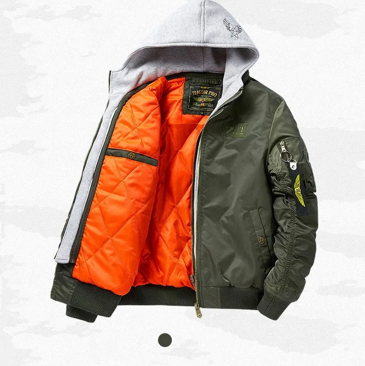 2-in-1 Hooded Flight Jacket