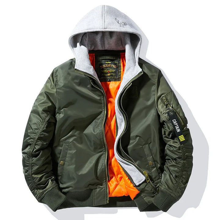 2-in-1 Hooded Flight Jacket