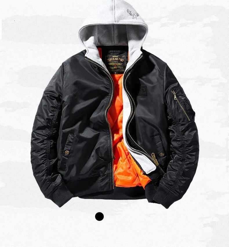 2-in-1 Hooded Flight Jacket