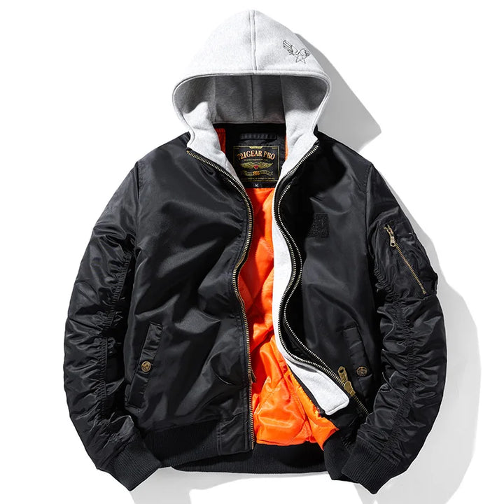 2-in-1 Hooded Flight Jacket